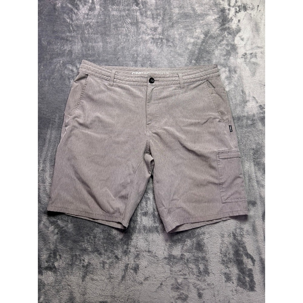 ONeill Crossover Hybrid Shorts Mens 36 Grey Micro Stripe Stretch Cargo Quick Dry